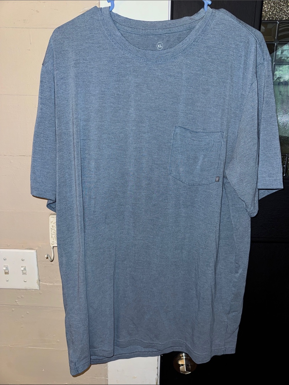 Freefly XL Men's Pocket Crew Tee in Slate Blue